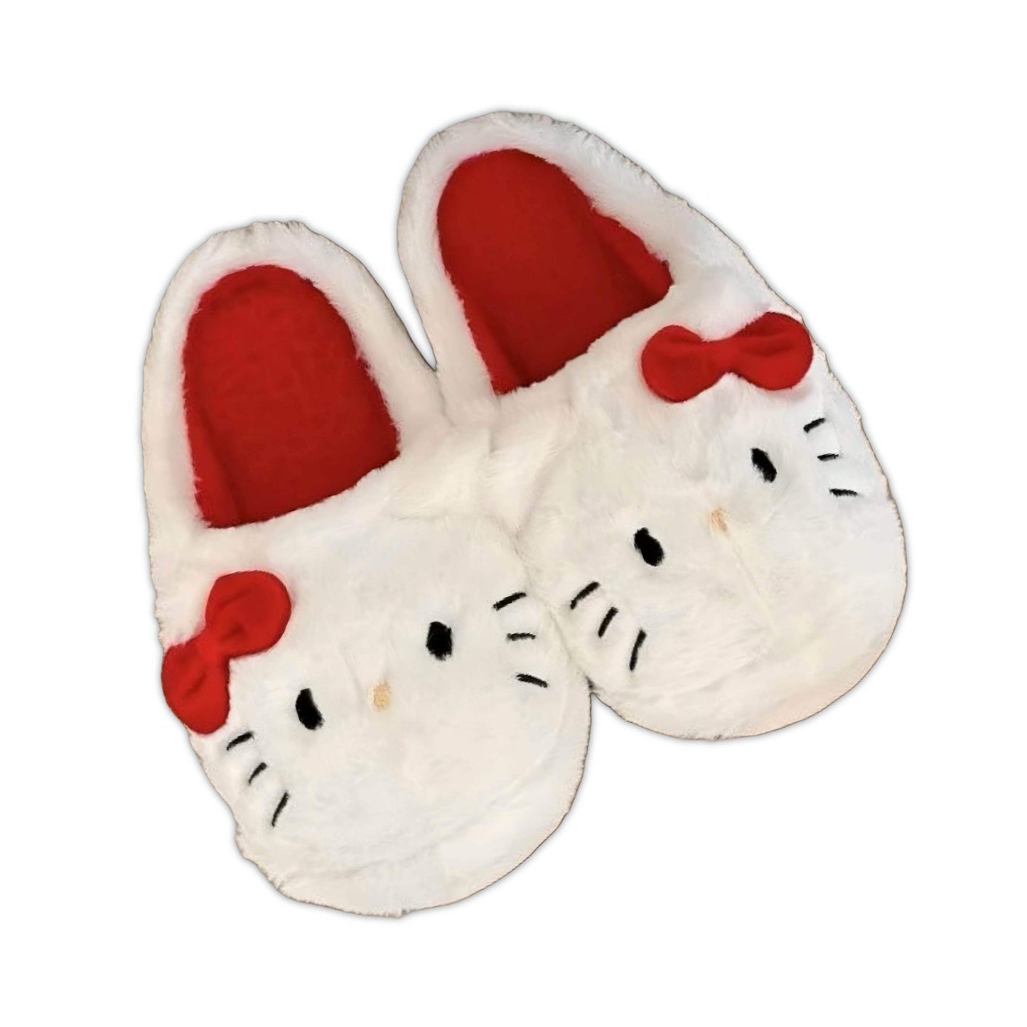 White Hello Kitty Fluffy Slippers - Snuggle Heaven