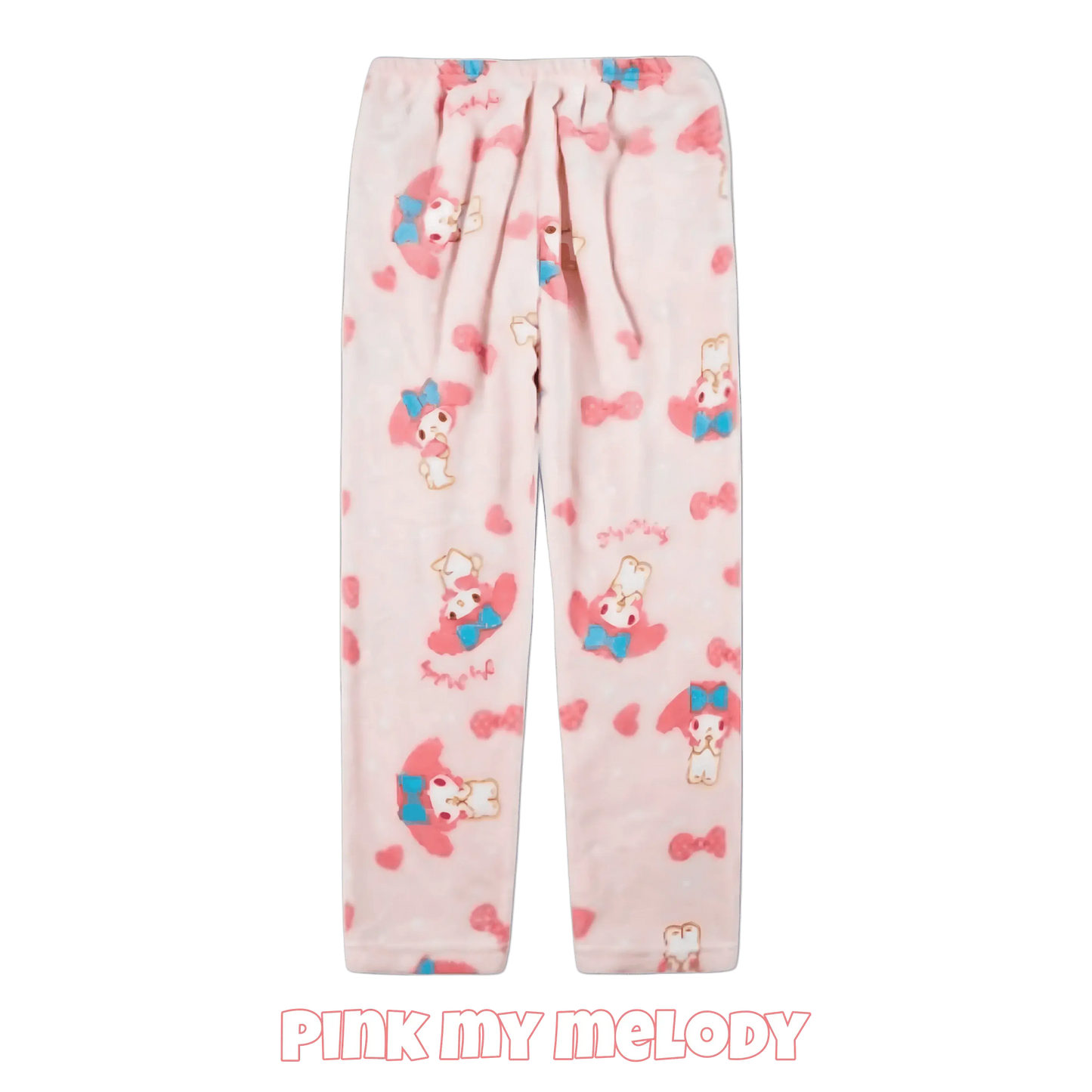Light pink kids pajama pants with character and heart print