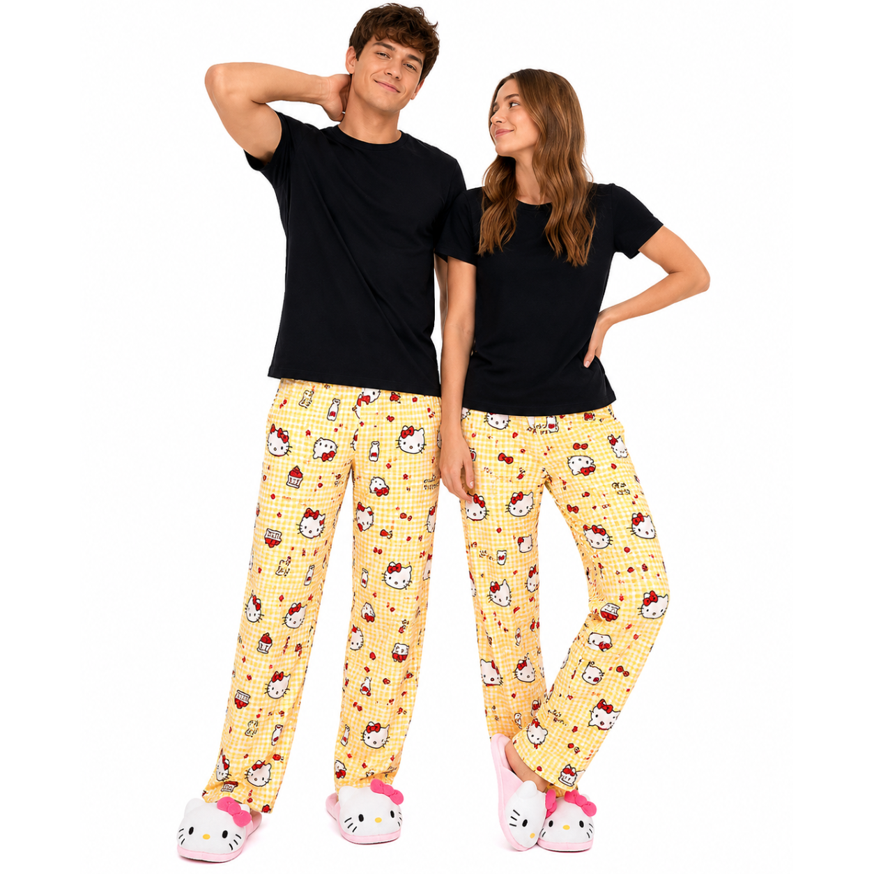 Hello Kitty yellow gingham pajama pants
