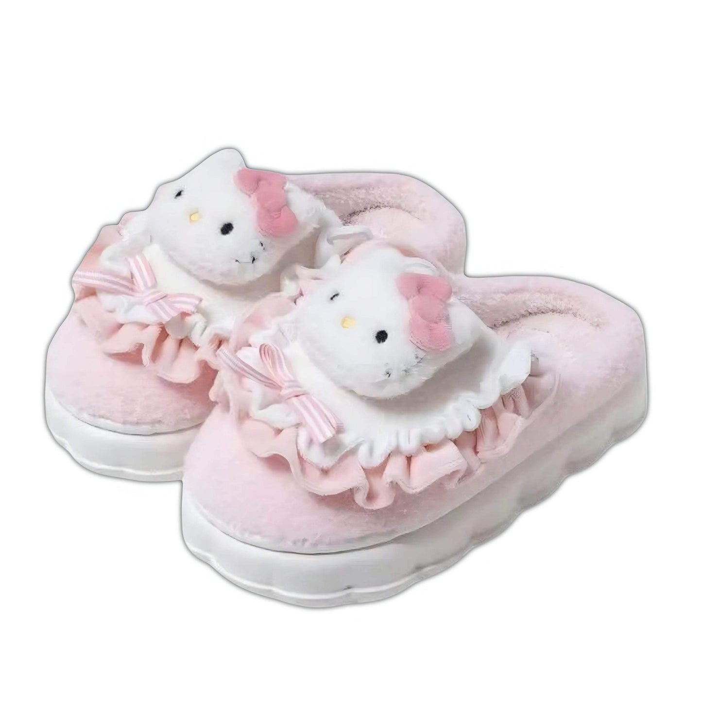 Kawaii Hello Kitty Fuzzy Slippers - Snuggle Heaven