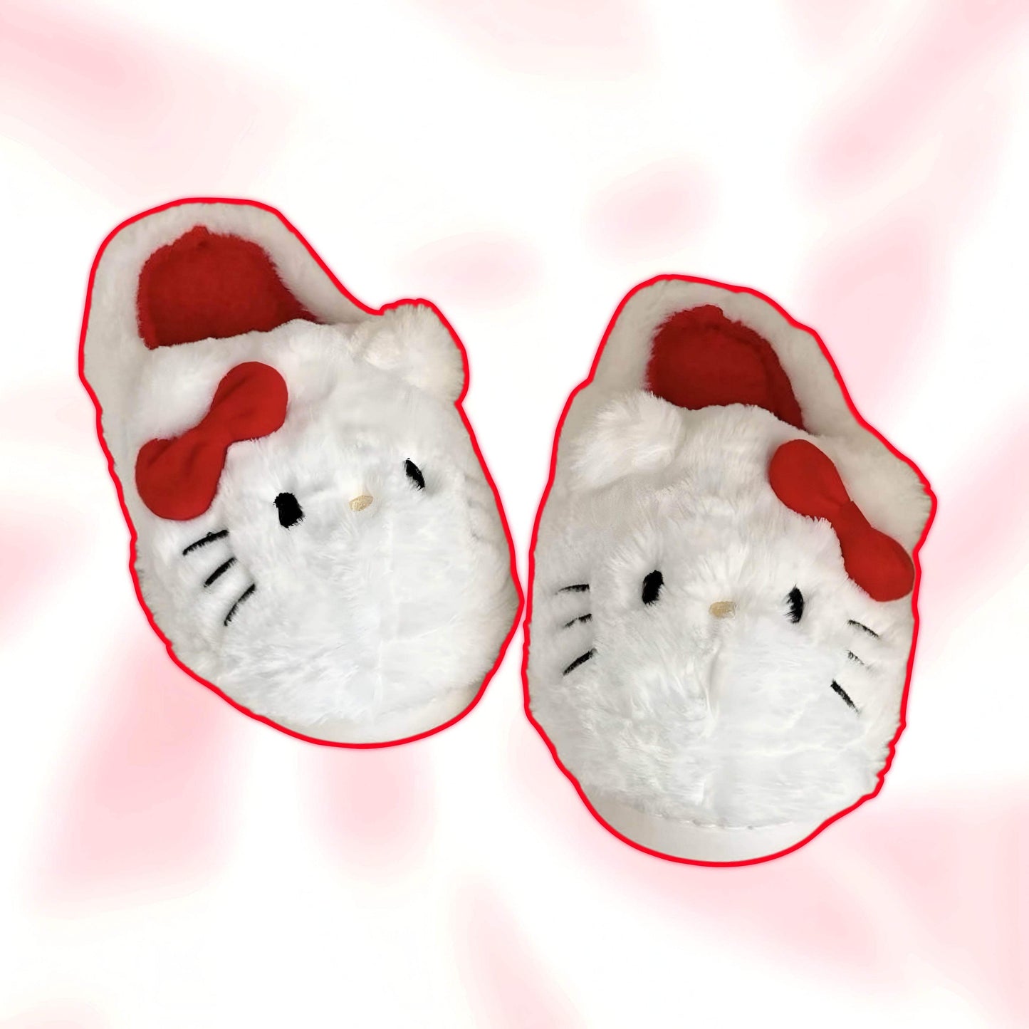 White Hello Kitty Fluffy Slippers - Snuggle Heaven