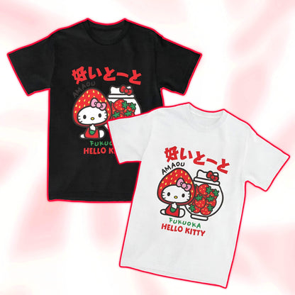Hello Kitty Kawaii Strawberry T-Shirt - Snuggle Heaven