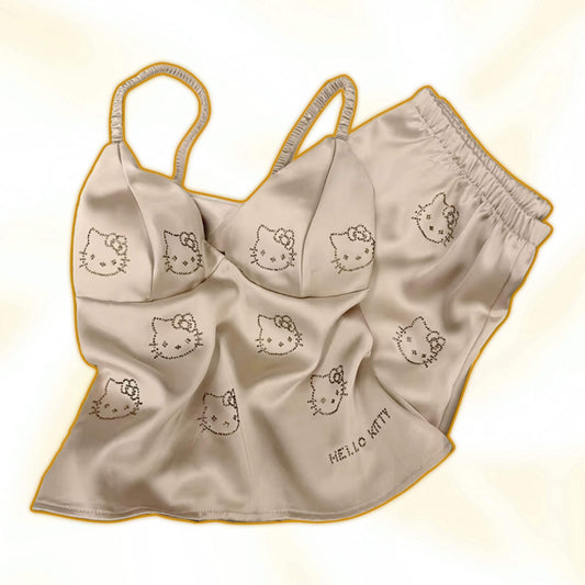 Hello Kitty Satin Pajama Set 2pcs - Snuggle Heaven