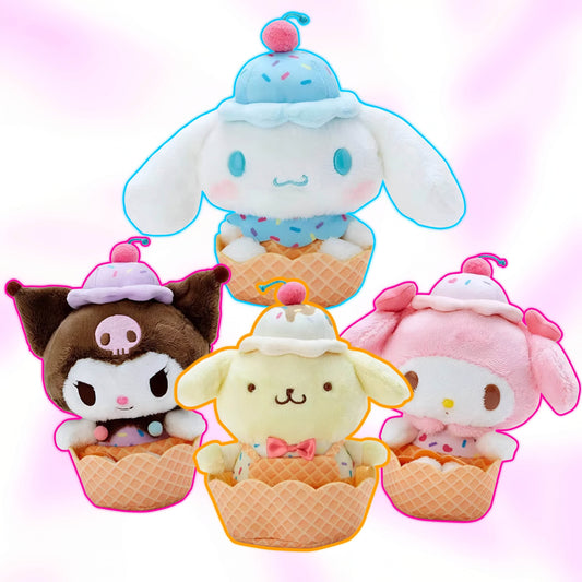 Ice Cream Cone Plushie Keychains (12cm/5") - Snuggle Heaven