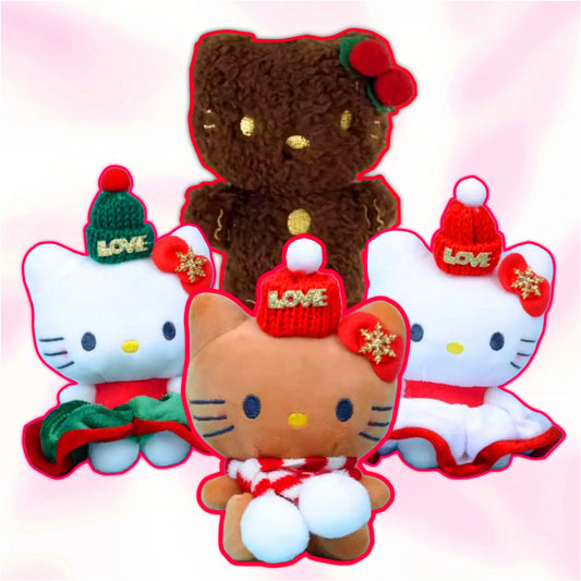 Hello Kitty Christmas Festive Plushie Keychain (10cm/4") - Snuggle Heaven