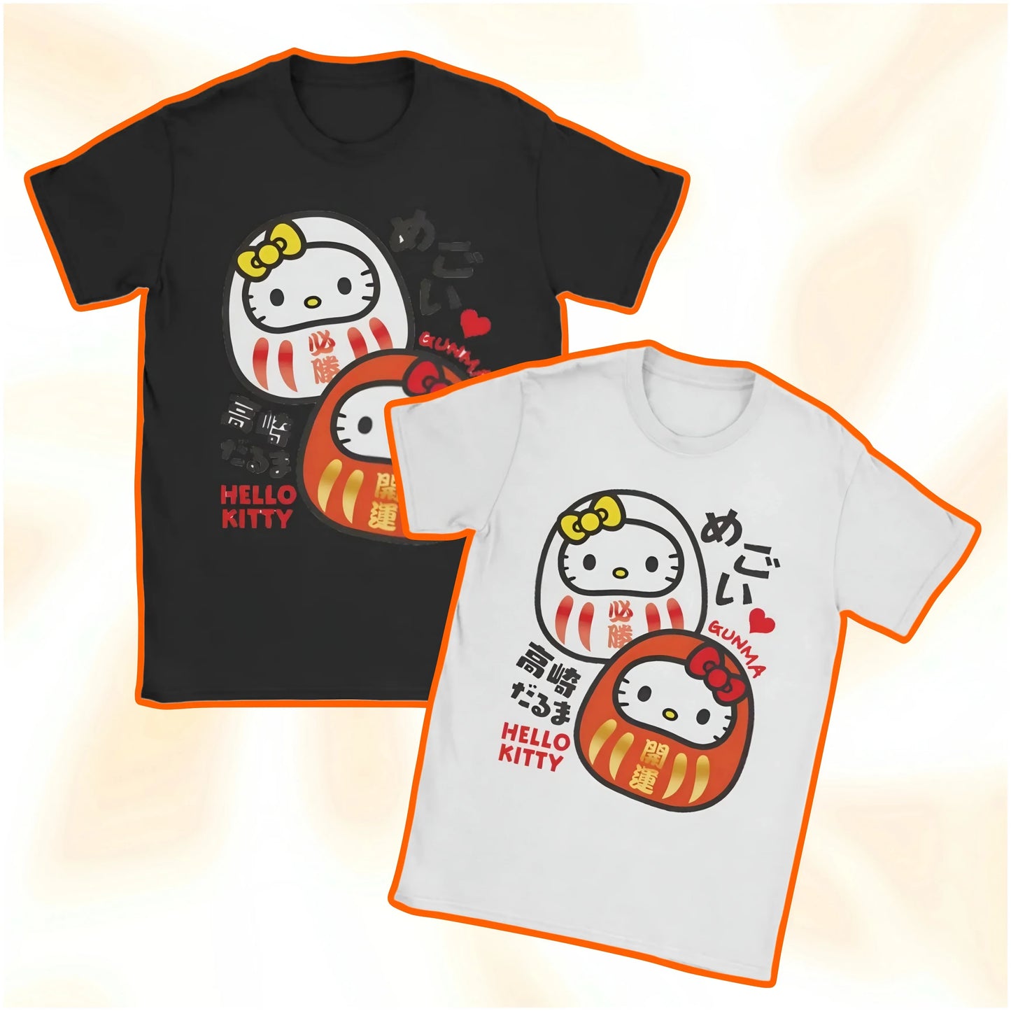 Hello Kitty Kawaii Daruma Dolls T-Shirt - Snuggle Heaven