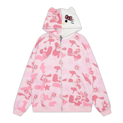 Hello Kitty Matching Zip-Up Hoodie