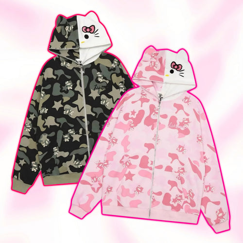 Hello Kitty Matching Zip-Up Hoodie