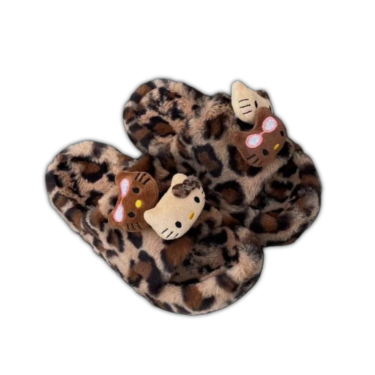 Hello Kitty Fuzzy Leopard Print Slippers - Snuggle Heaven