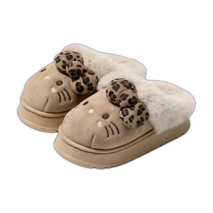 Hello Kitty Fluffy Bow Slippers - Snuggle Heaven