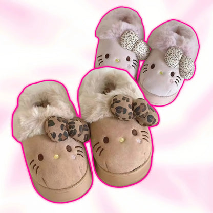Hello Kitty Fluffy Bow Slippers - Snuggle Heaven