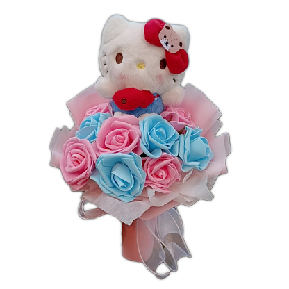Hello Kitty Pastel Roses Flower Bouquet - Snuggle Heaven