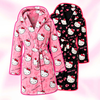 Halat de baie pufos Hello Kitty 