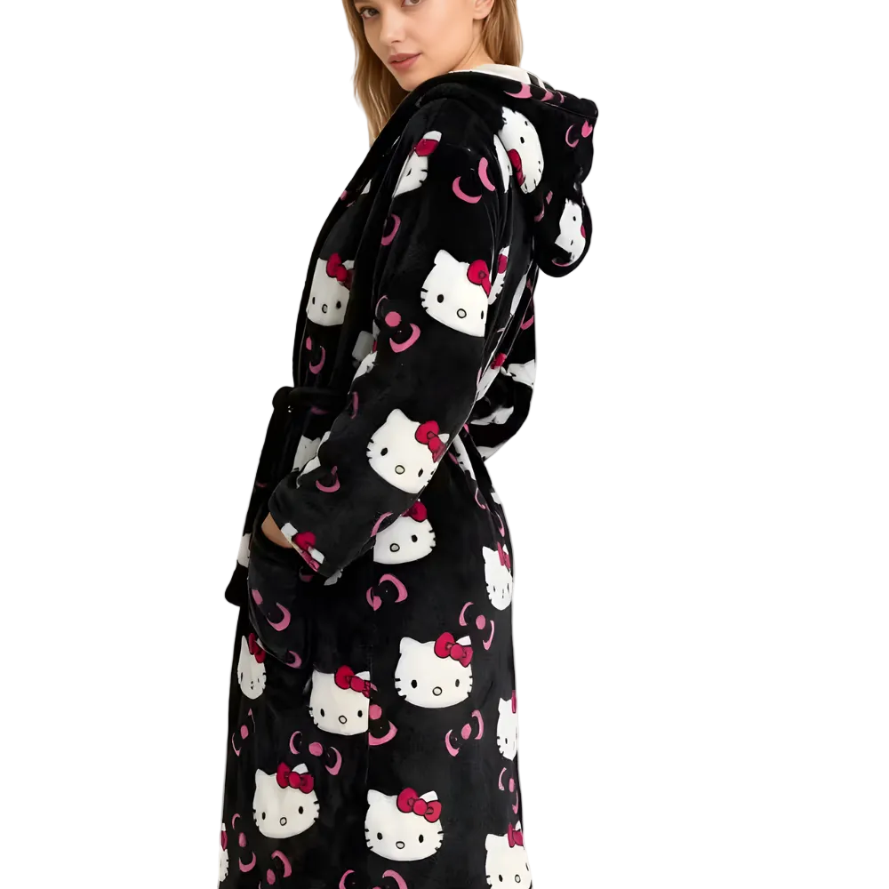Halat de baie pufos Hello Kitty 