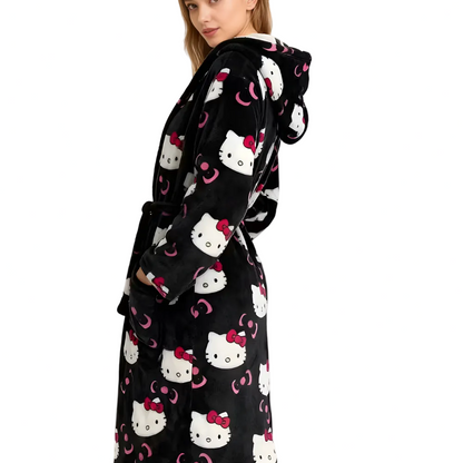 Halat de baie pufos Hello Kitty 