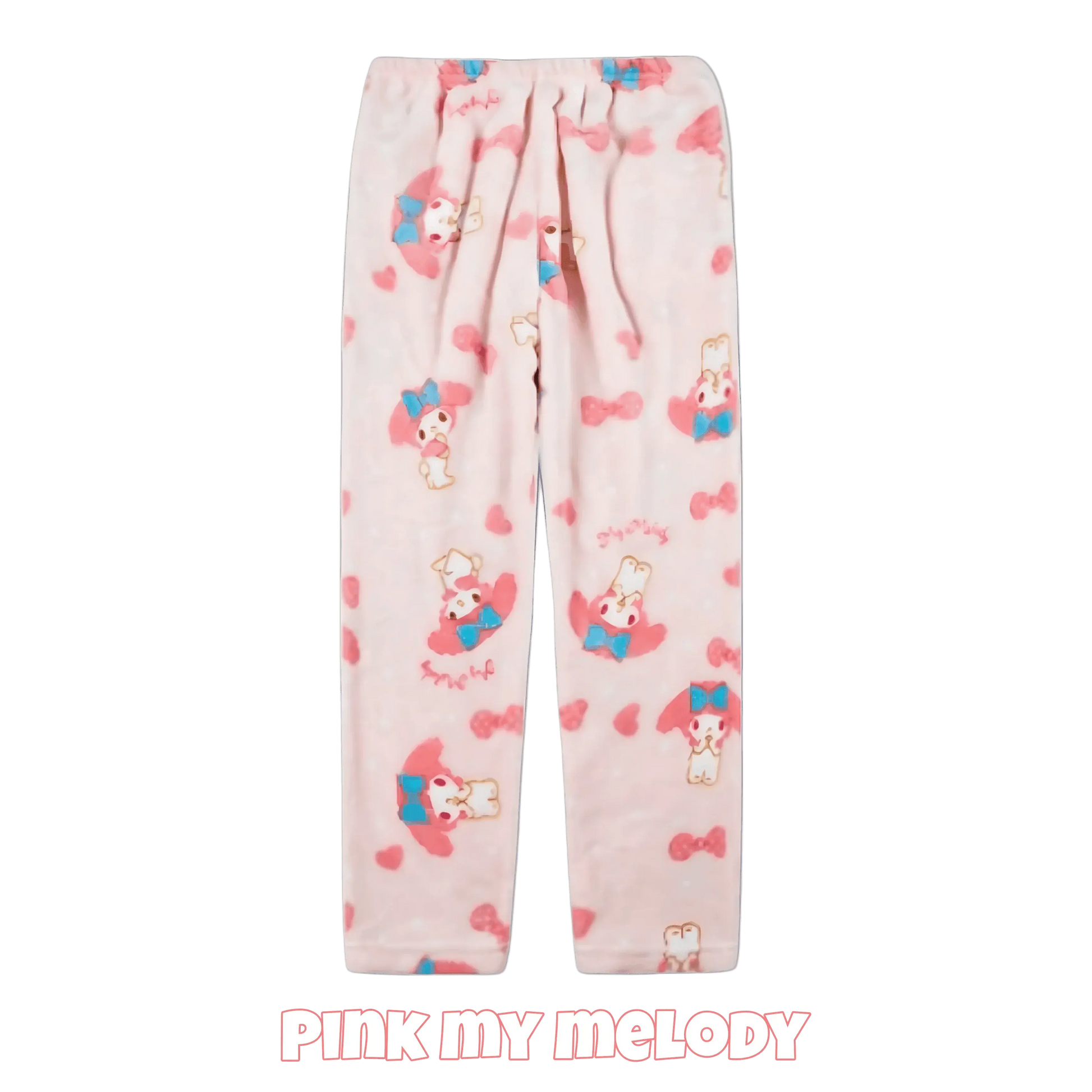 Light pink kids pajama pants with character and heart print