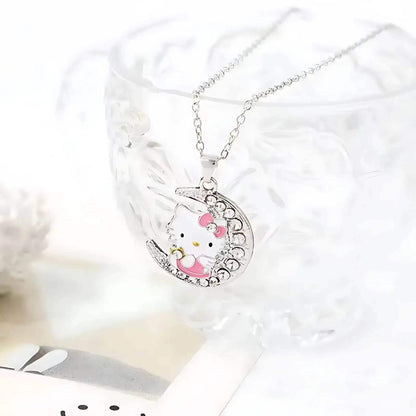 Hello Kitty Moon Pendant Necklace - Snuggle Heaven