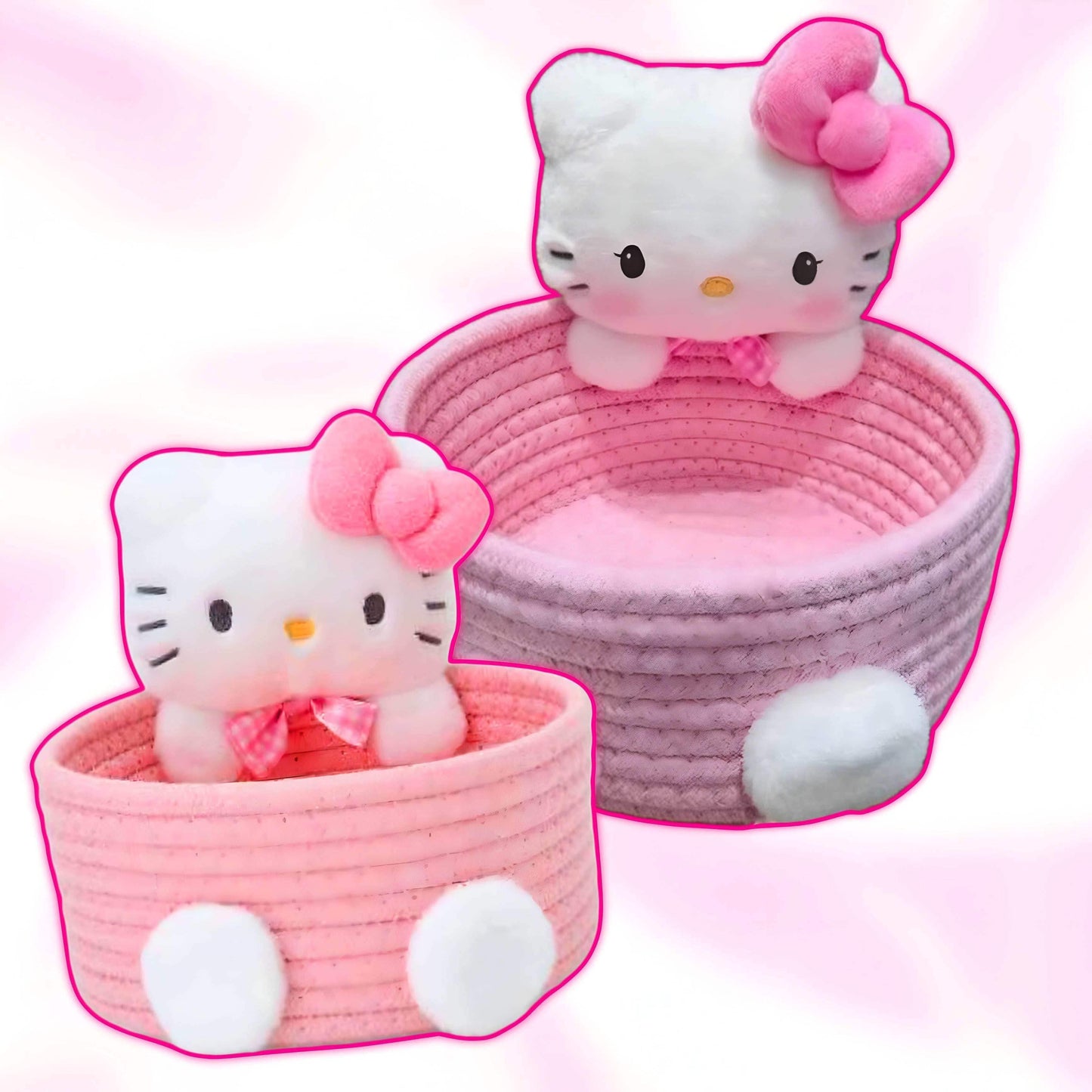 Hello Kitty Plush Love Basket - Snuggle Heaven