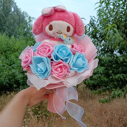 Hello Kitty Pastel Roses Flower Bouquet - Snuggle Heaven