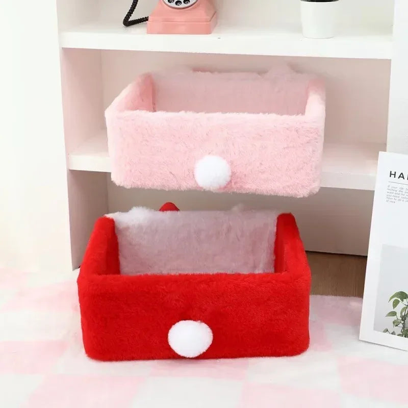 Kawaii Hello Kitty Fluffy Basket - Snuggle Heaven