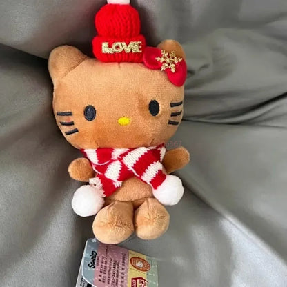 Hello Kitty Christmas Festive Plushie Keychain (10cm/4") - Snuggle Heaven