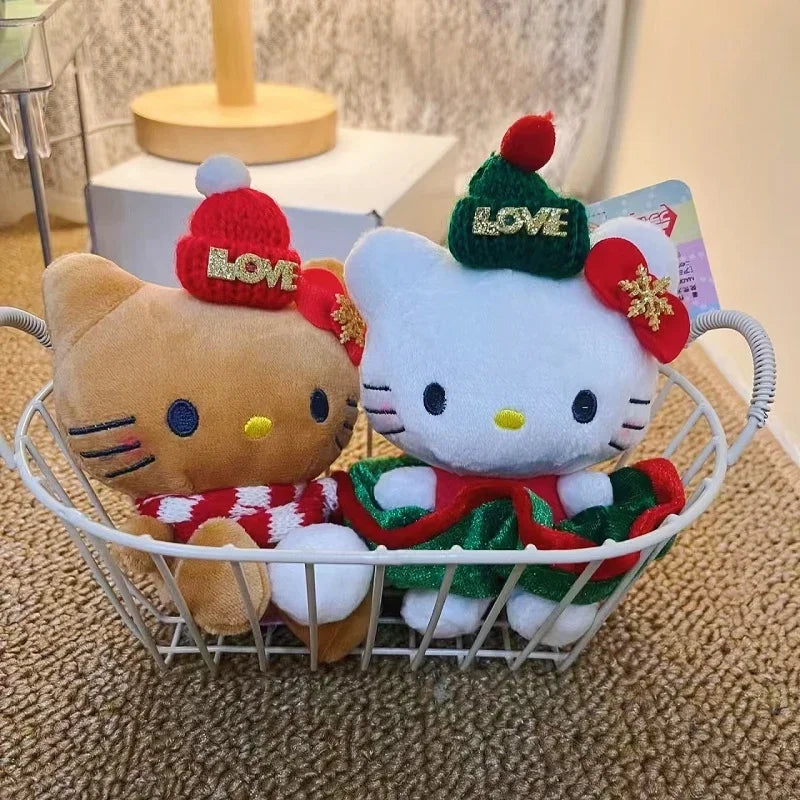 Hello Kitty Christmas Festive Plushie Keychain (10cm/4") - Snuggle Heaven