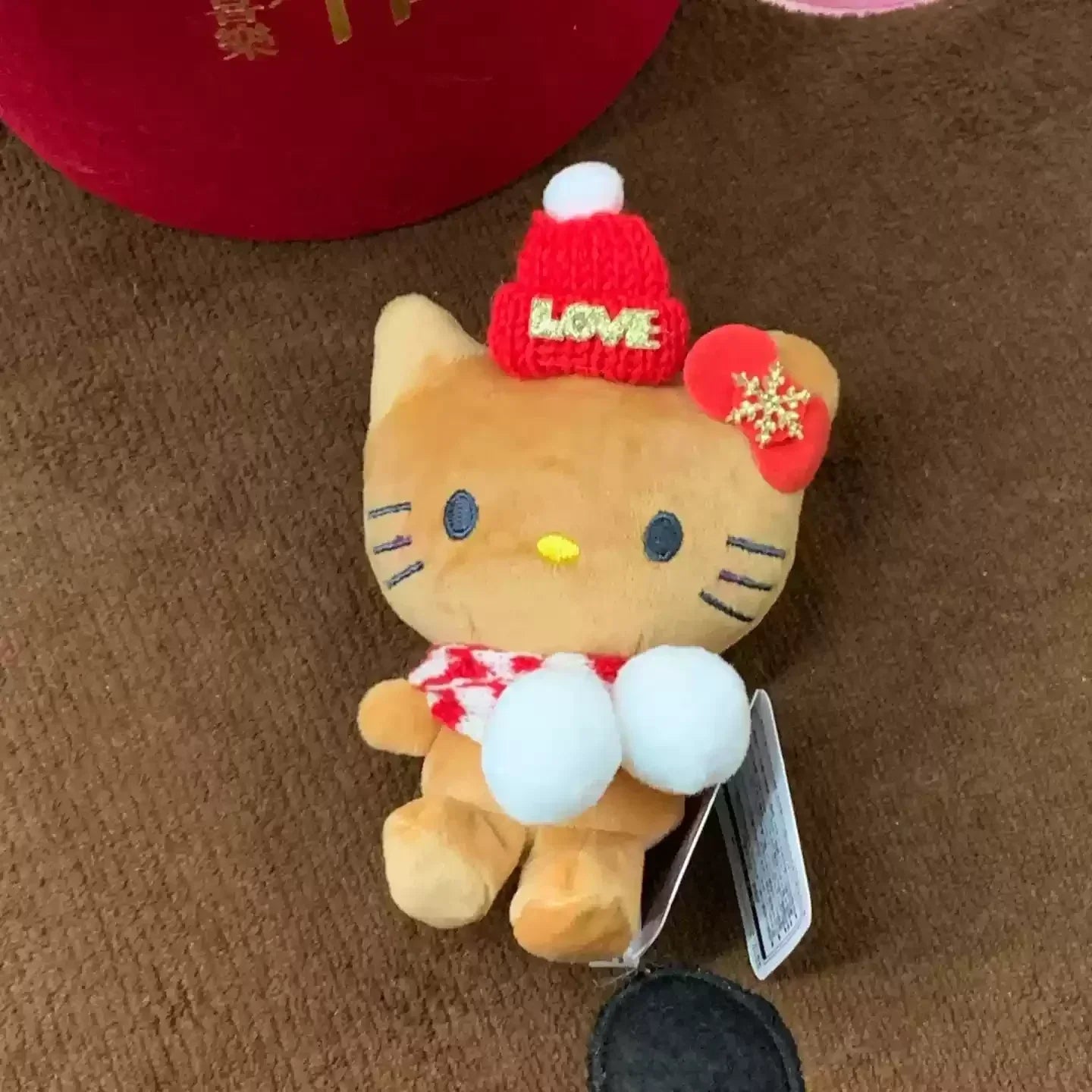 Hello Kitty Christmas Festive Plushie Keychain (10cm/4") - Snuggle Heaven