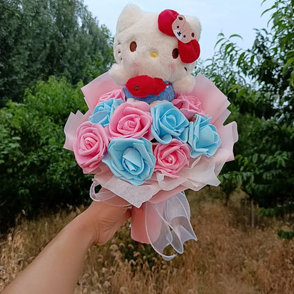 Hello Kitty Pastel Roses Flower Bouquet - Snuggle Heaven