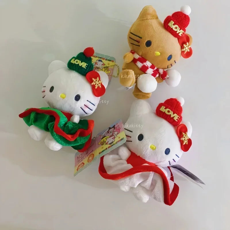 Hello Kitty Christmas Festive Plushie Keychain (10cm/4") - Snuggle Heaven