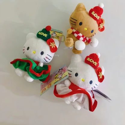 Hello Kitty Christmas Festive Plushie Keychain (10cm/4") - Snuggle Heaven