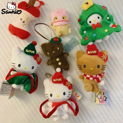 Hello Kitty Christmas Festive Plushie Keychain (10cm/4") - Snuggle Heaven
