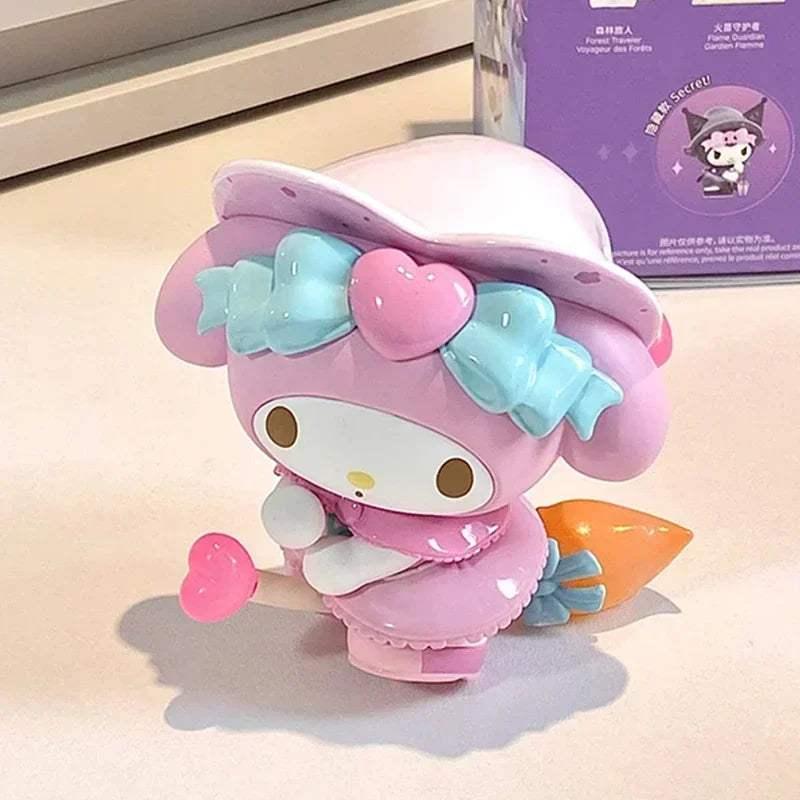 Pastel pink character figurine with a star hat, bow, and layered skirt pieces.