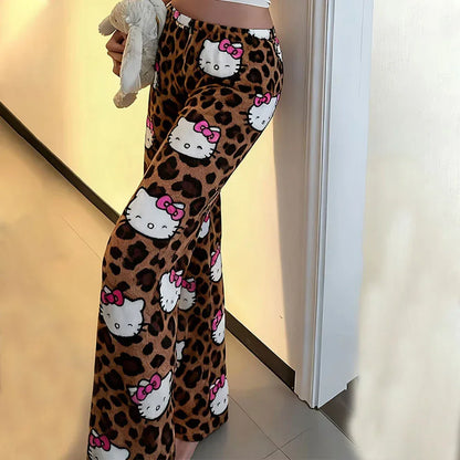 Hello Kitty Leopard Print Pajama Pants - Snuggle Heaven