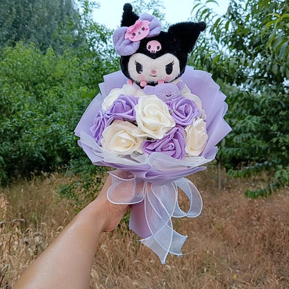 Hello Kitty Pastel Roses Flower Bouquet - Snuggle Heaven